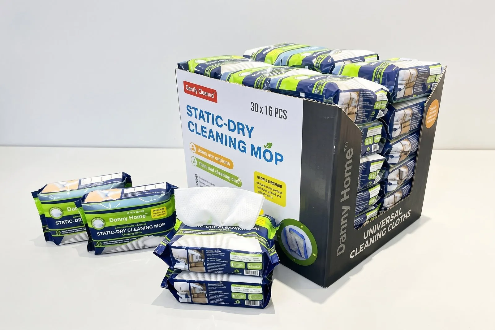 Static-Dry Mop Cleaning (Wipes) Cloths 16 pcs