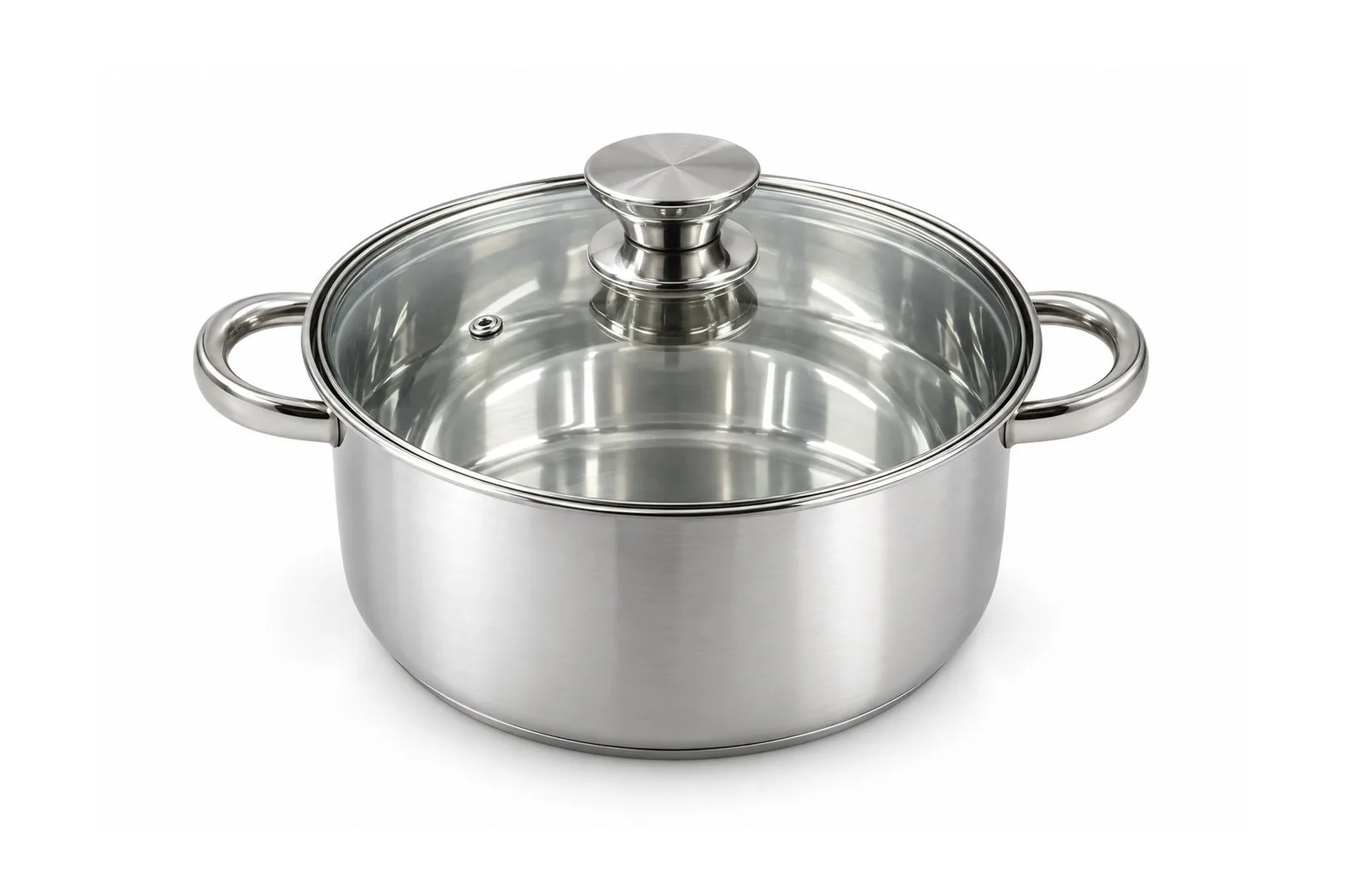 Stainless Steel Rounded Casserole with Glass Lid 16 cm – 1.9 L