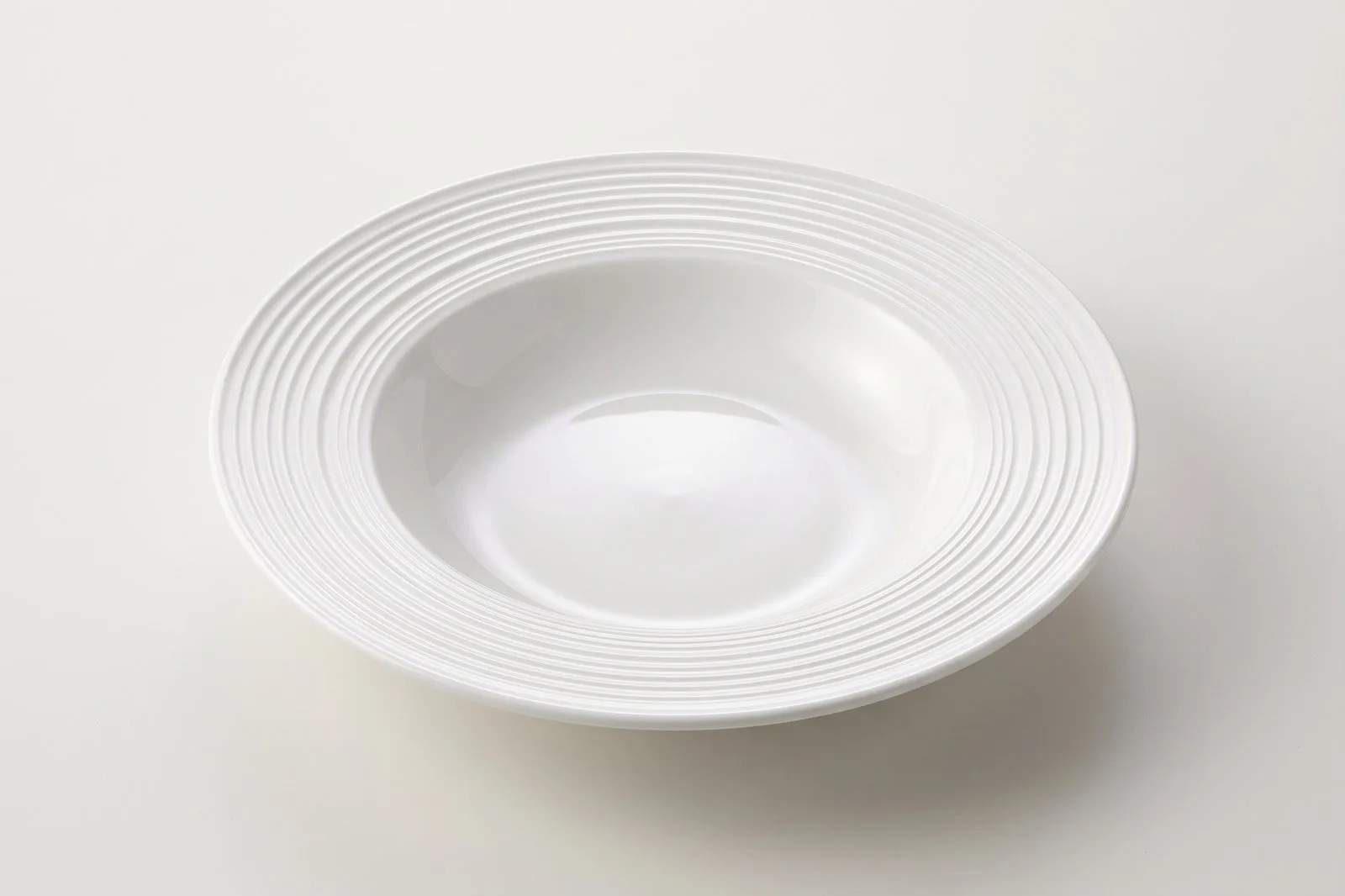 Porcelain Deep Plate 8″ – 20 cm – White Embossed Rim