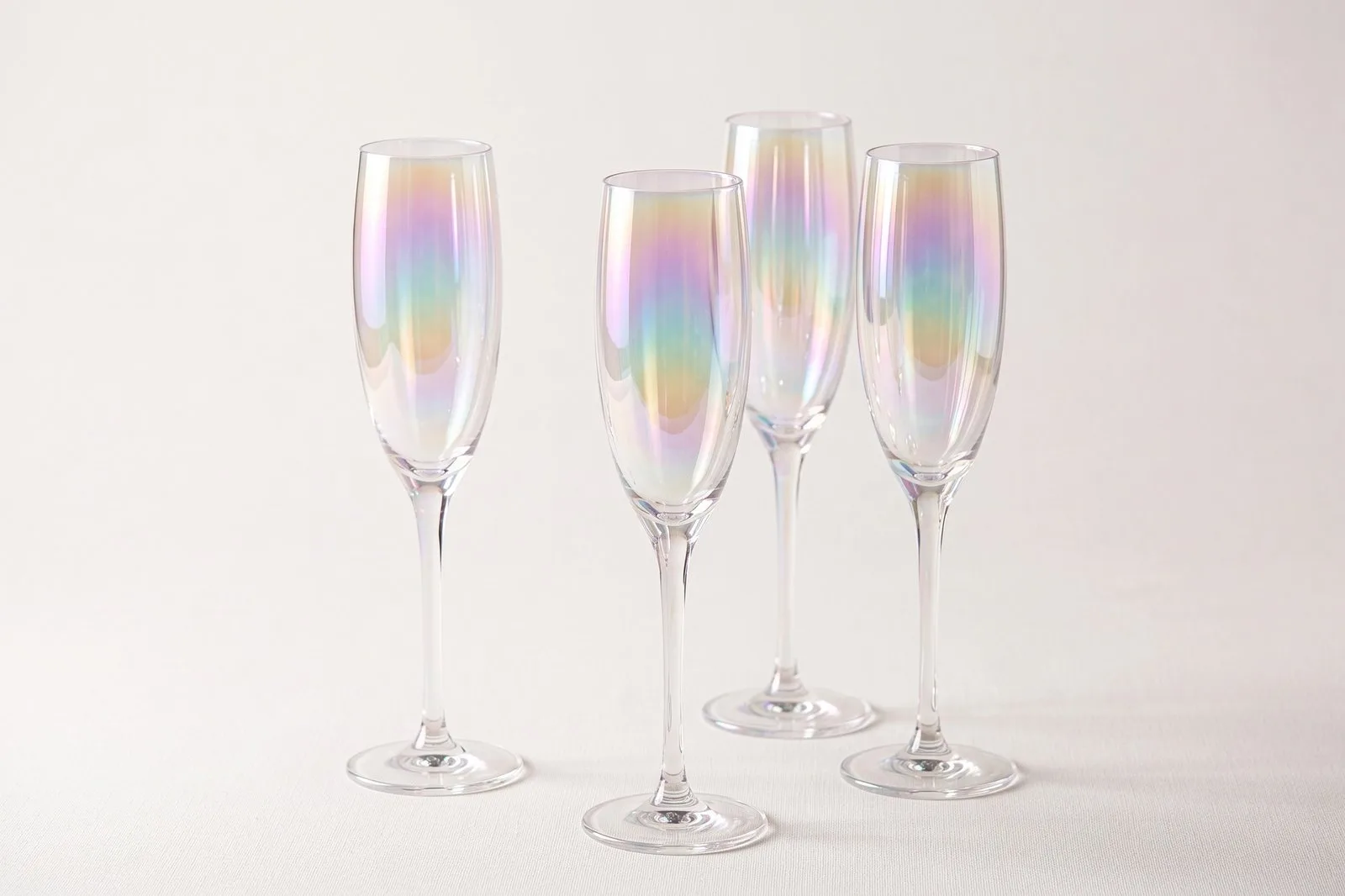 Iridescent Flute Glass Set 4 pcs 300 ml – Tall Stem
