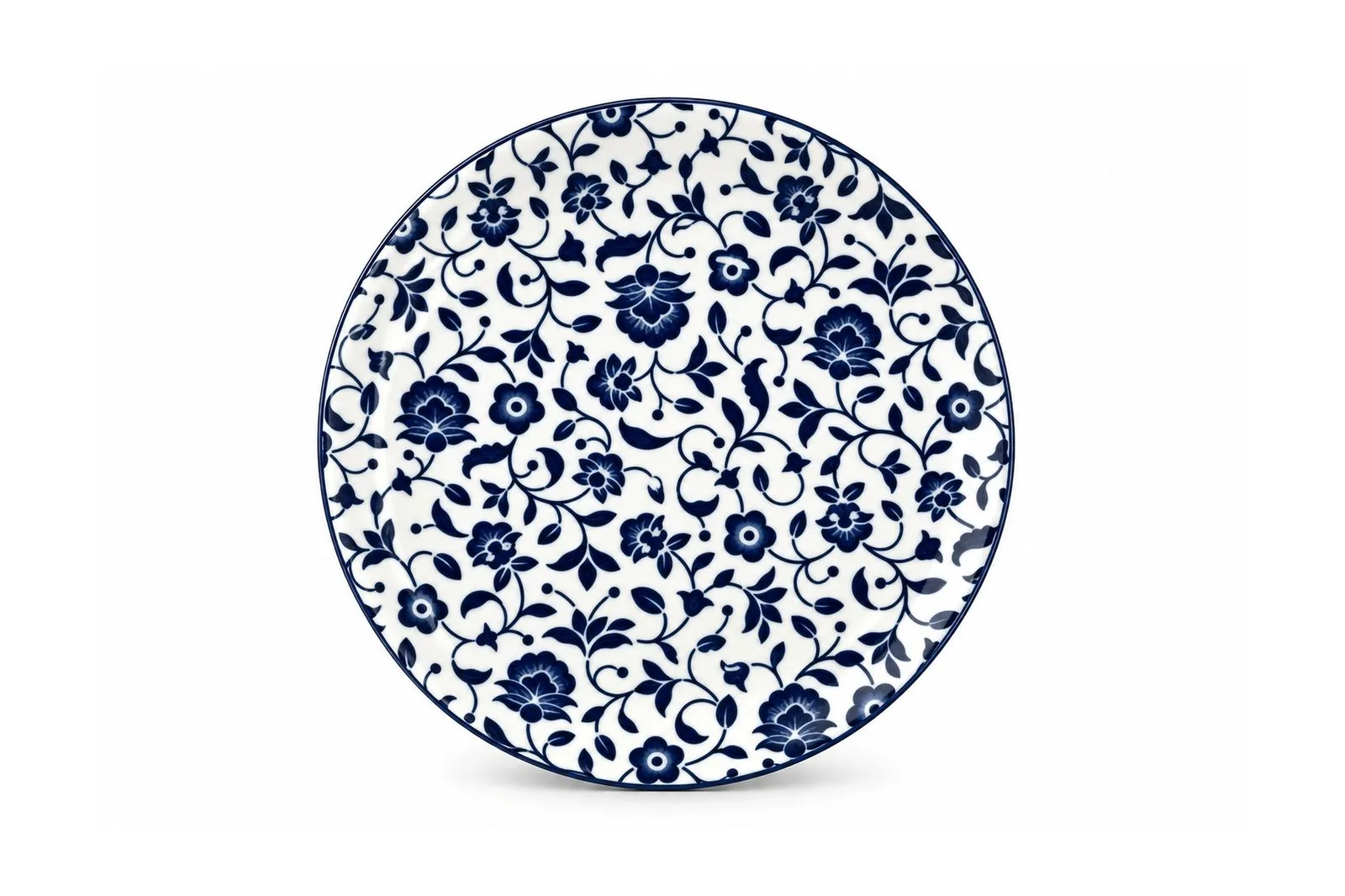 Porcelain Blue Floral Flat Plate
