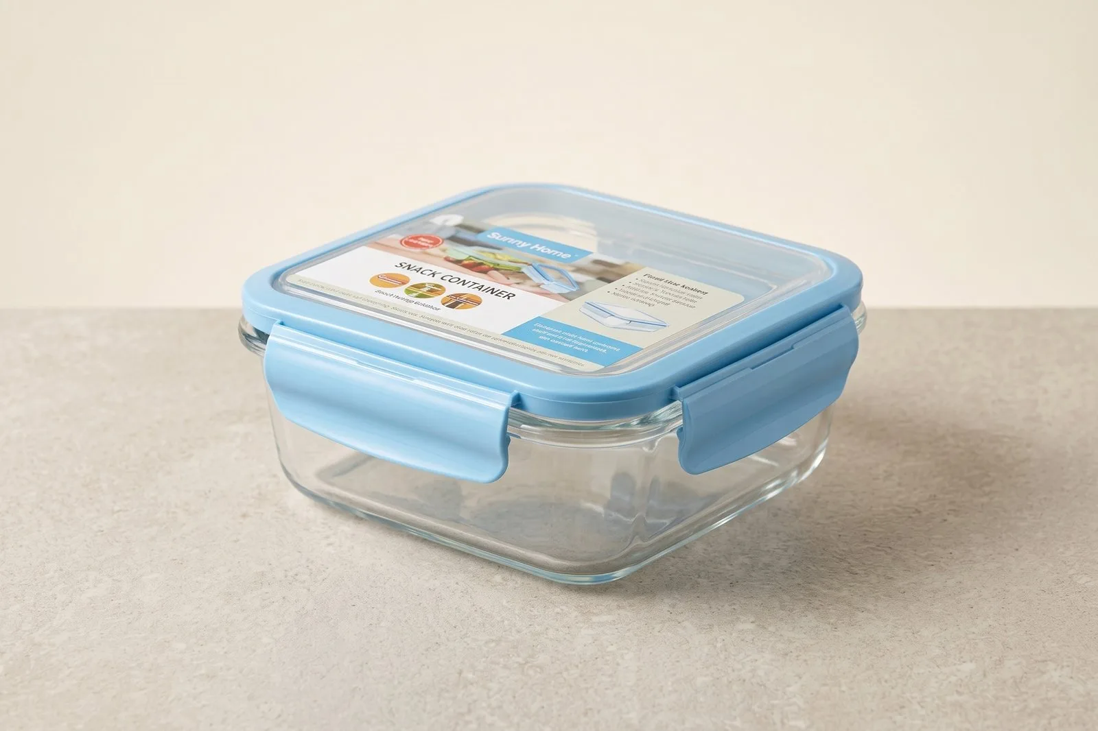 Square Food Container with Locking Lid 500 ml