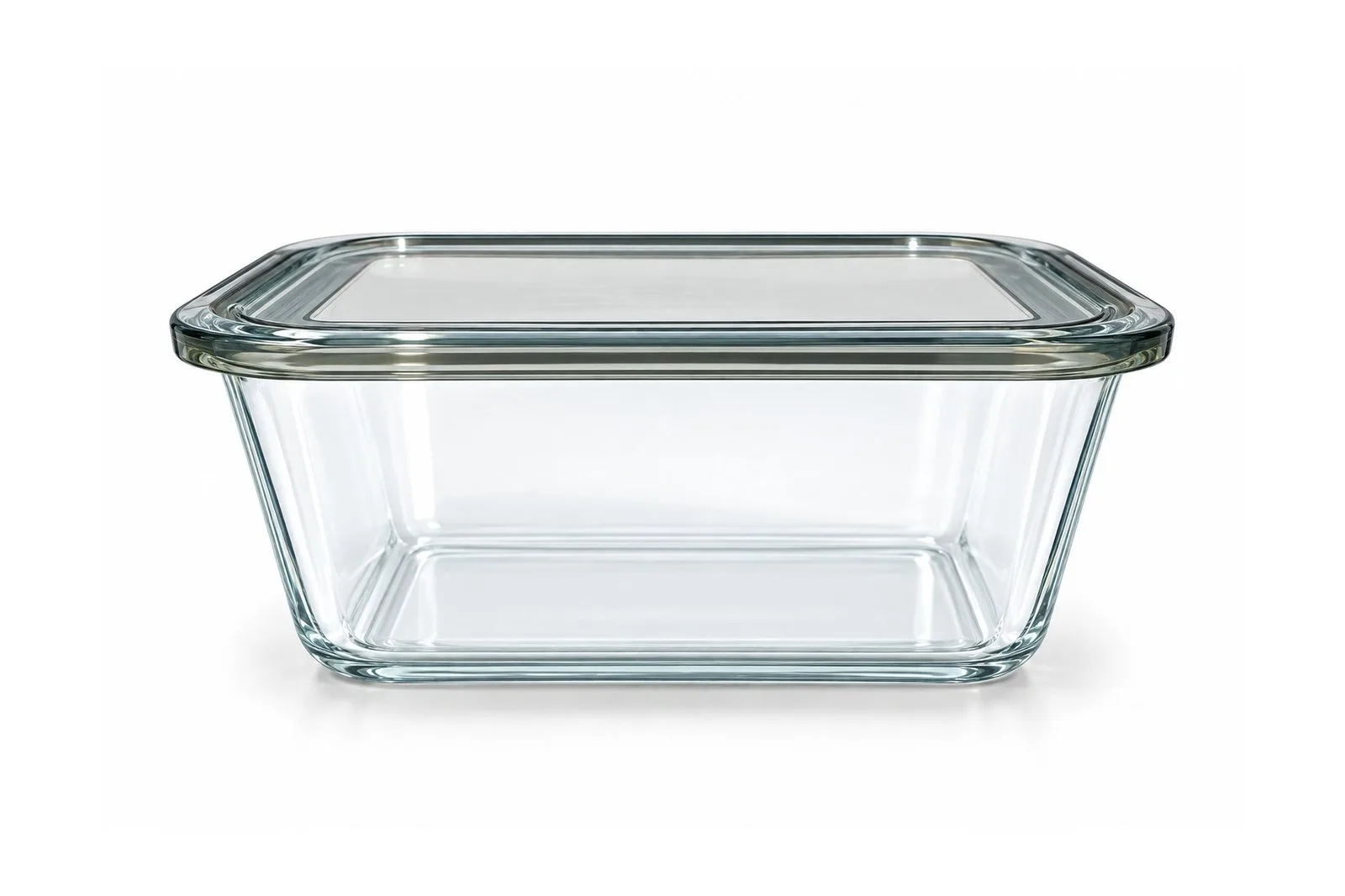 Deep Rectangular Glass Food Container 2450 ml – Grey Lid
