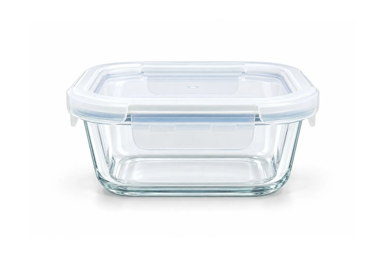 Square Glass Food Container 800 ml – Clear Locking Lid