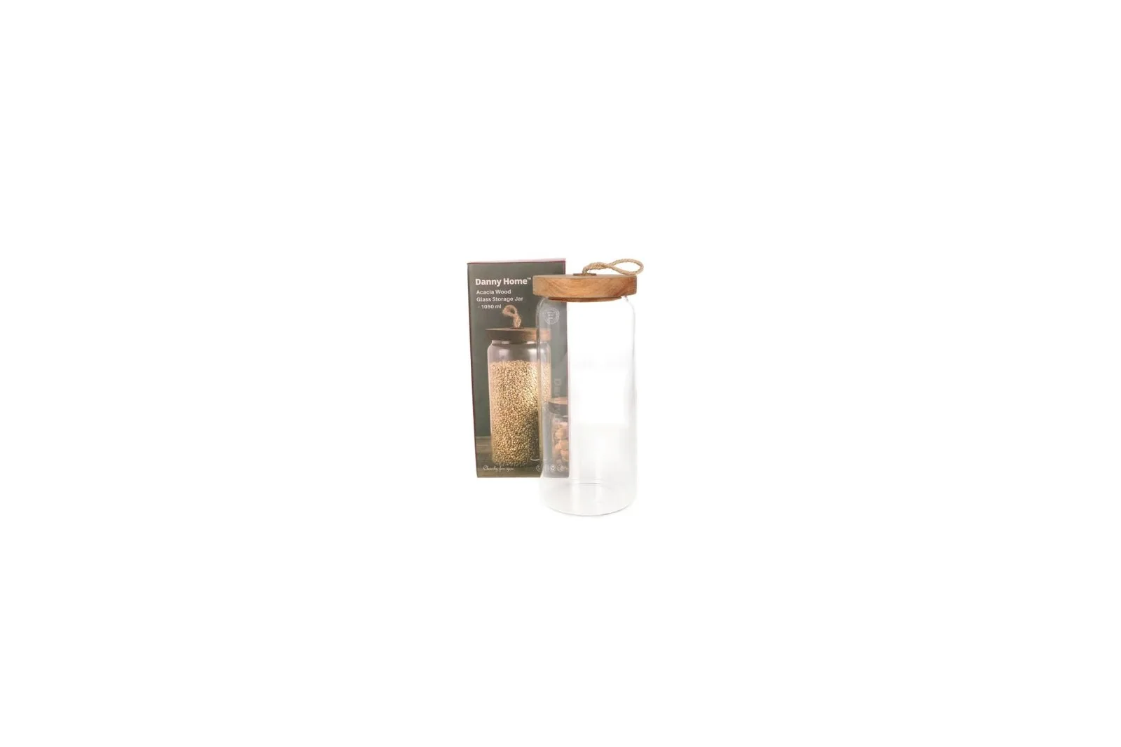 Glass Storage Jar with Acacia Wood Lid 1050 ml