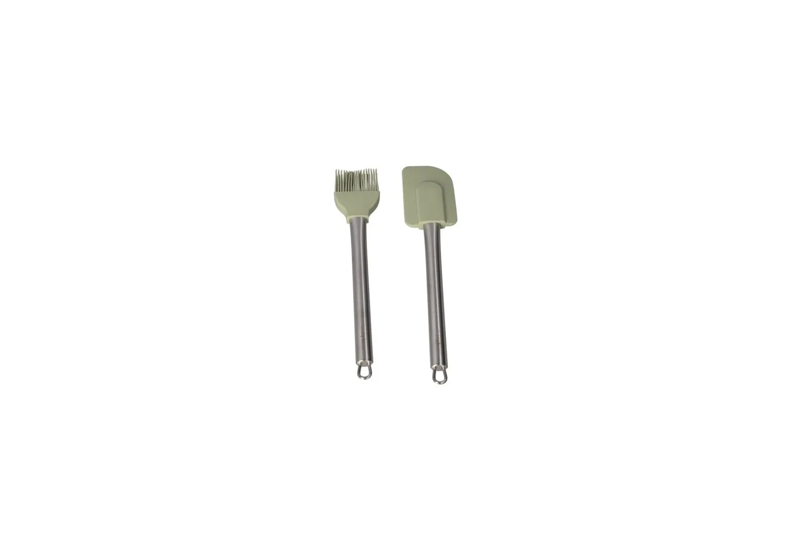 Silicone Spatula and Basting Brush Set Grey 2 Pcs