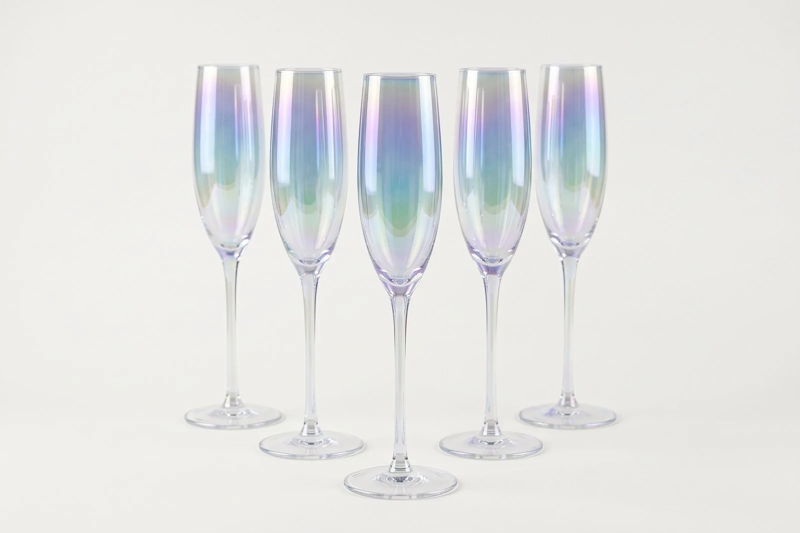 Iridescent Flute Glass Set 4 pcs 280 ml – Slim