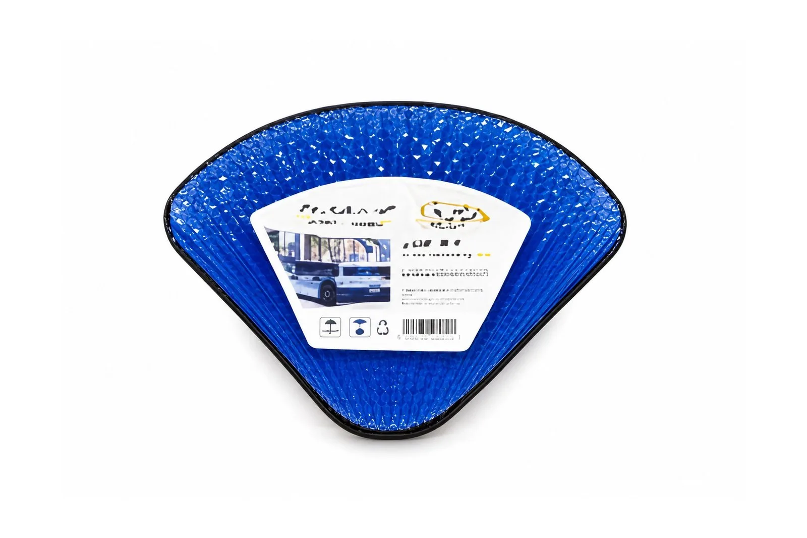 Fan-Shaped Glass Serving Plate 24 cm – Blue