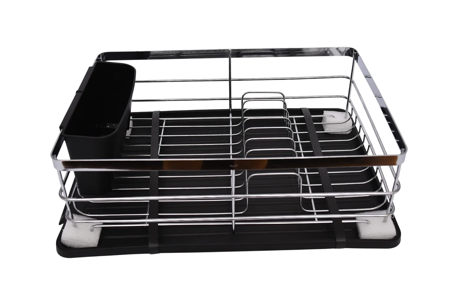 Iron Dish Drying Rack with Cutlery Holder and Drainboard – 39 cm