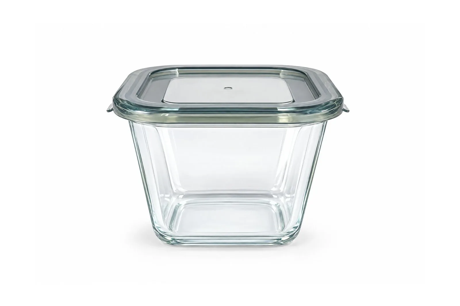 Deep Square Glass Food Container 700 ml – Grey Lid