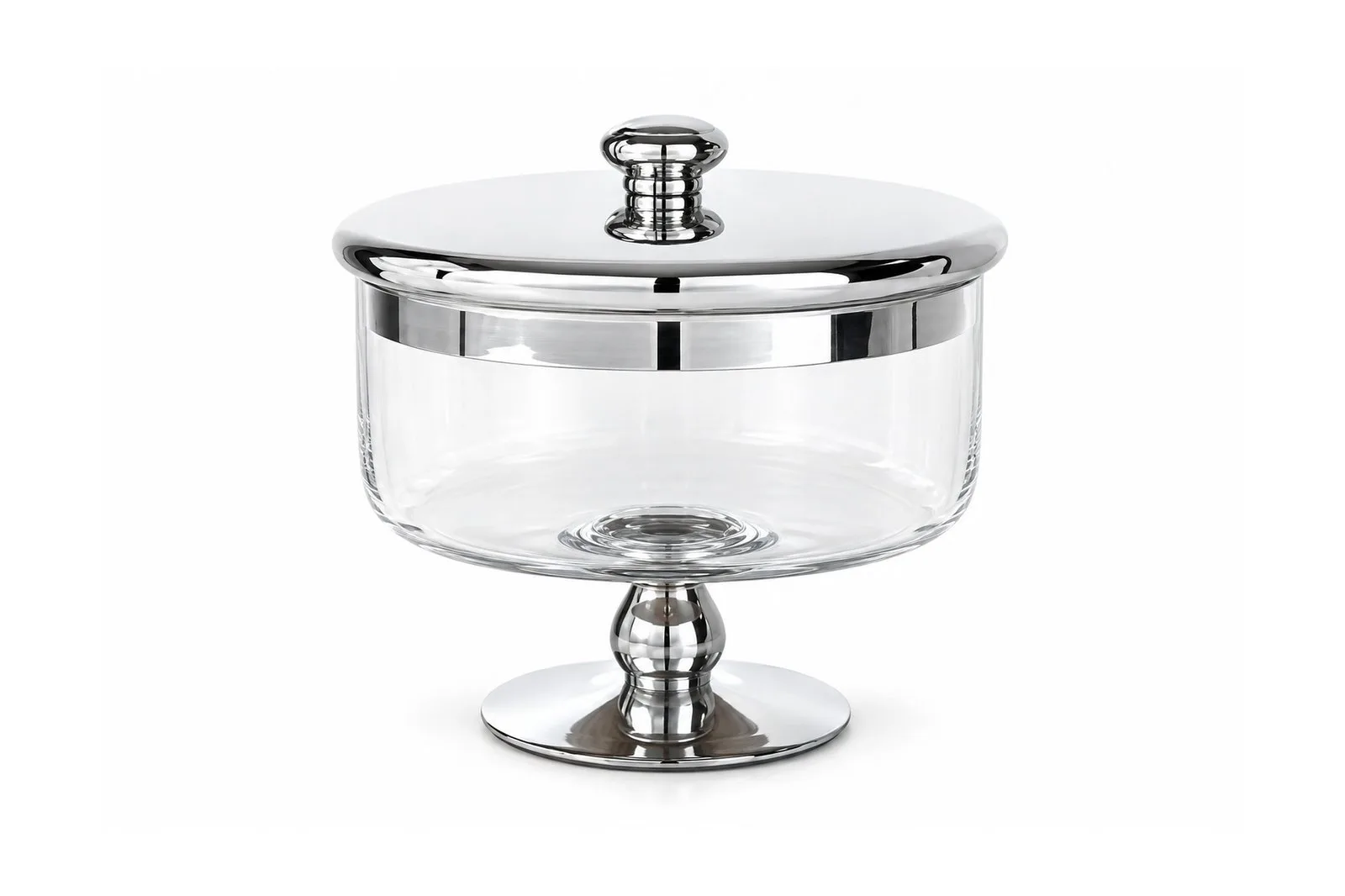 Glass Candy Jar with Silver Lid 1.2 L – Pedestal