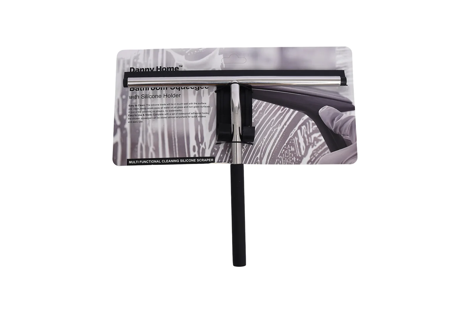 Stainless Steel and Silicone Shower Squeegee 28 cm – Black